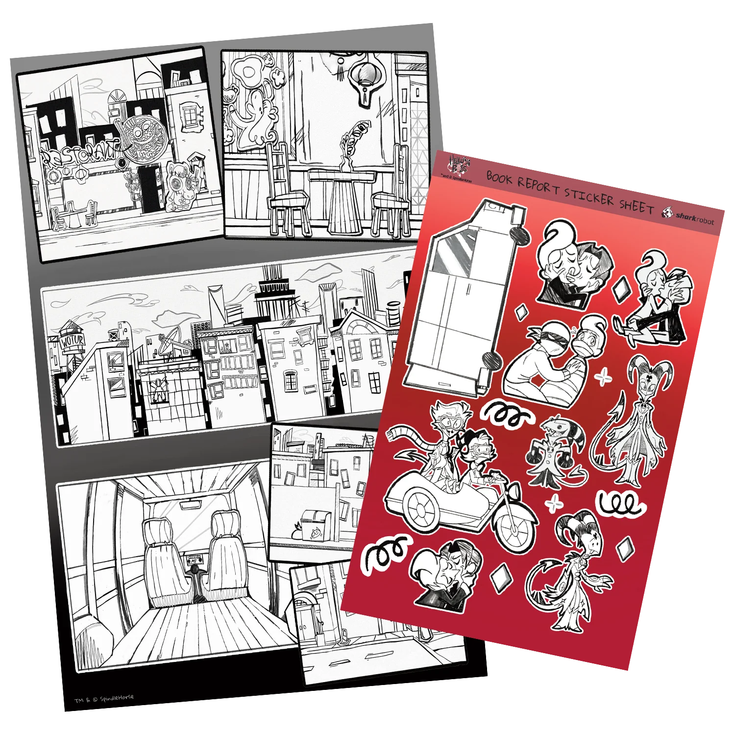 Book Report Drawings Poster Print W/Sticker Sheet *LIMITED STOCK*