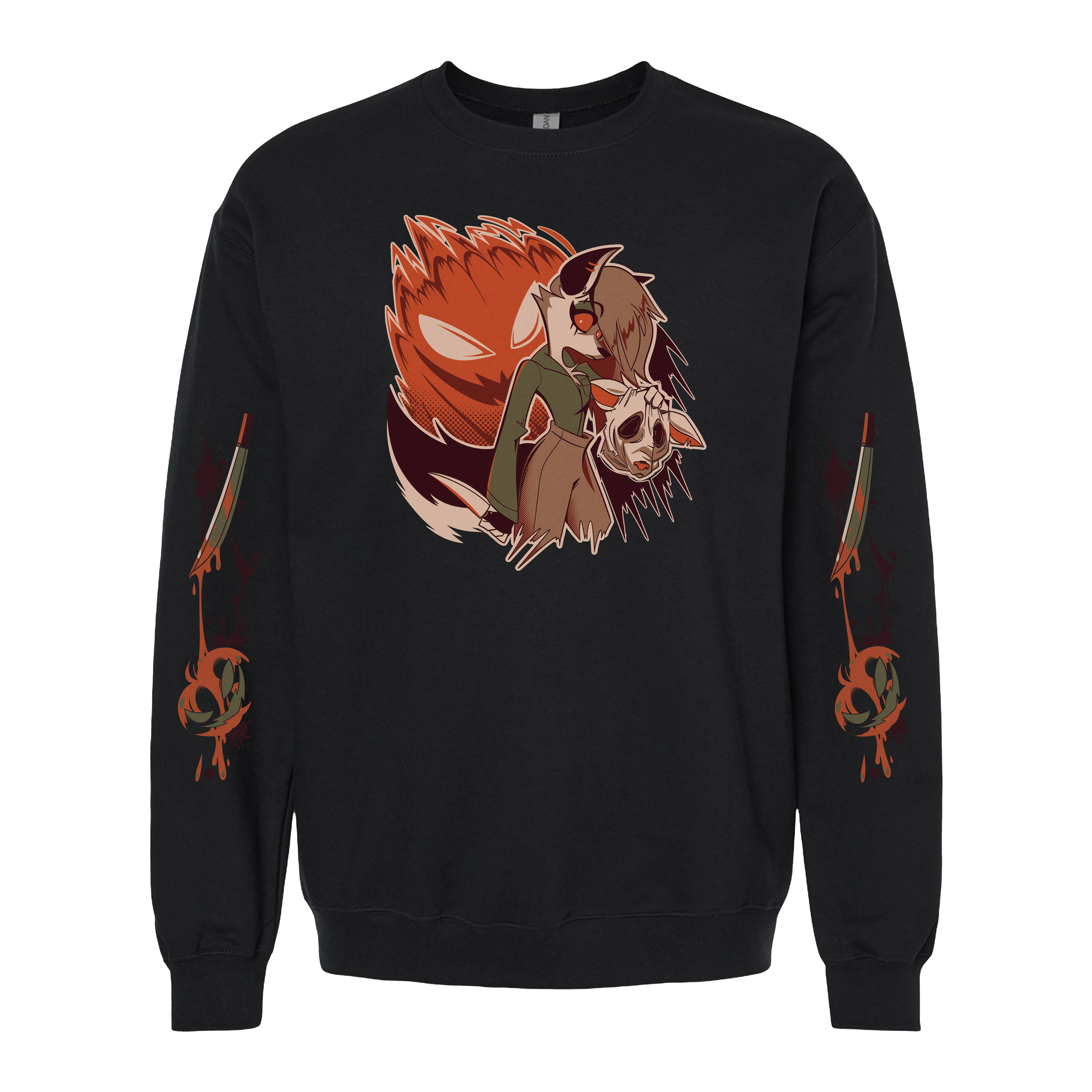 Crewneck Sweatshirt - Loona Halloween Slasher w/Printed Sleeves *LAST CHANCE*