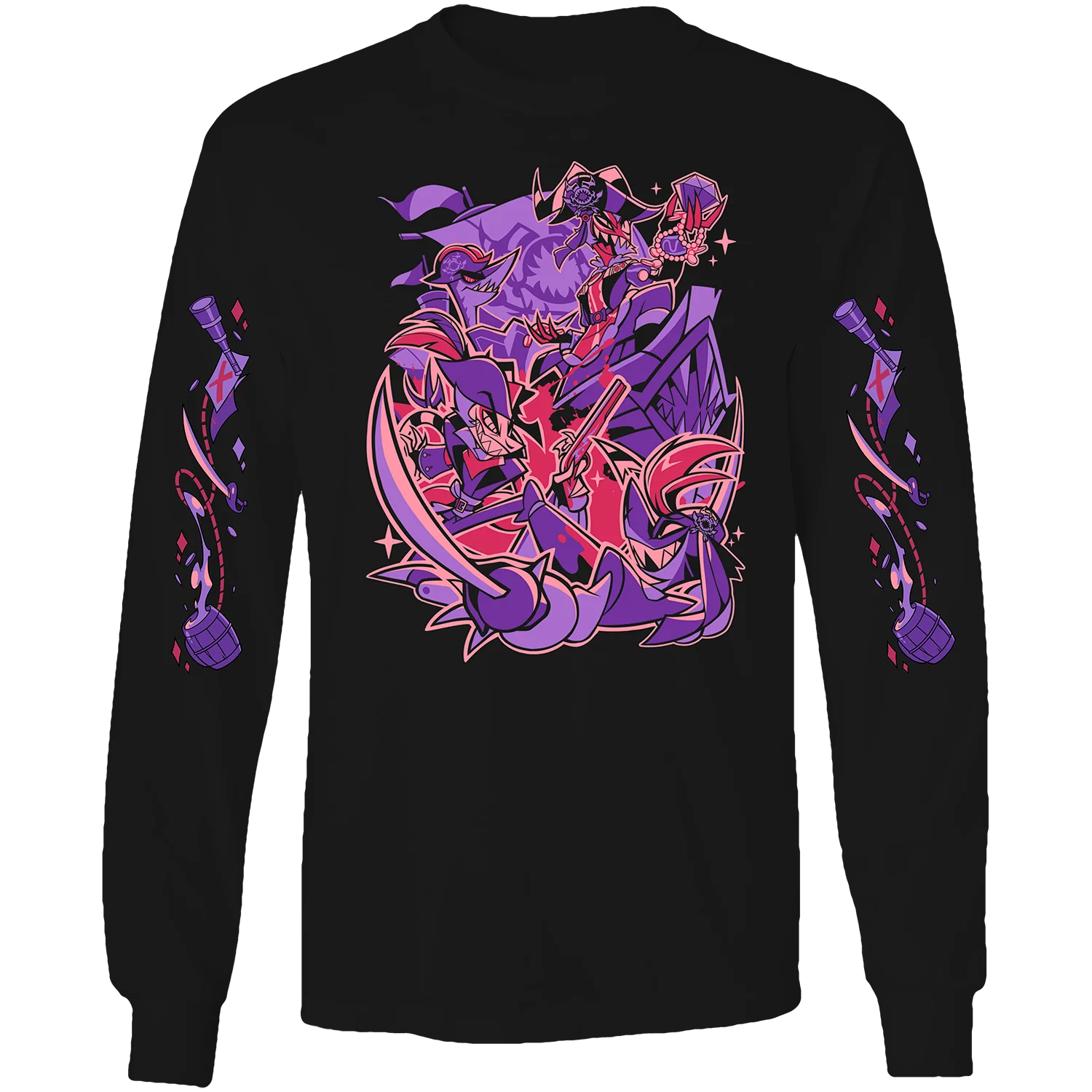 Long Sleeve Shirt - Crimson's Ship w/Printed Sleeves *LAST CHANCE*