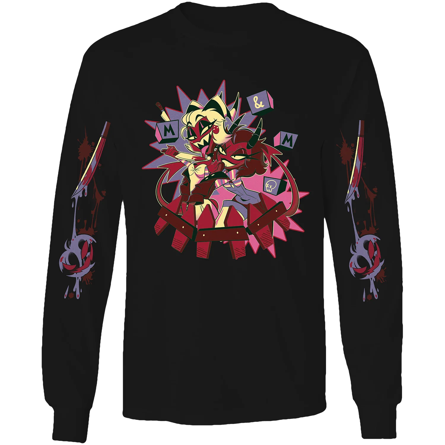 Long Sleeve Shirt - Moxxie & Millie Halloween Slasher w/Printed Sleeves *LAST CHANCE*
