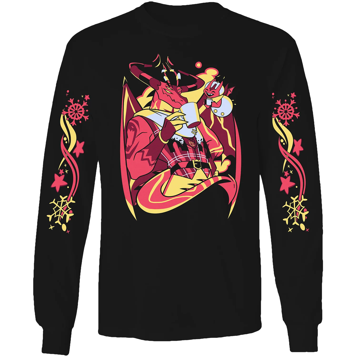 Long Sleeve Shirt - Satan - Cozy Winter w/Printed Sleeves *LAST CHANCE*