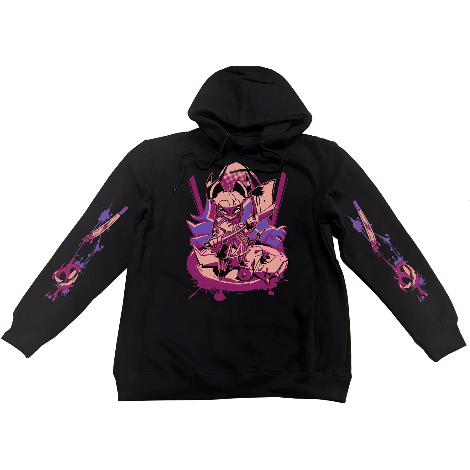 Pullover Hoodie - Crimson Halloween Slasher w/Printed Sleeves *LAST CHANCE*