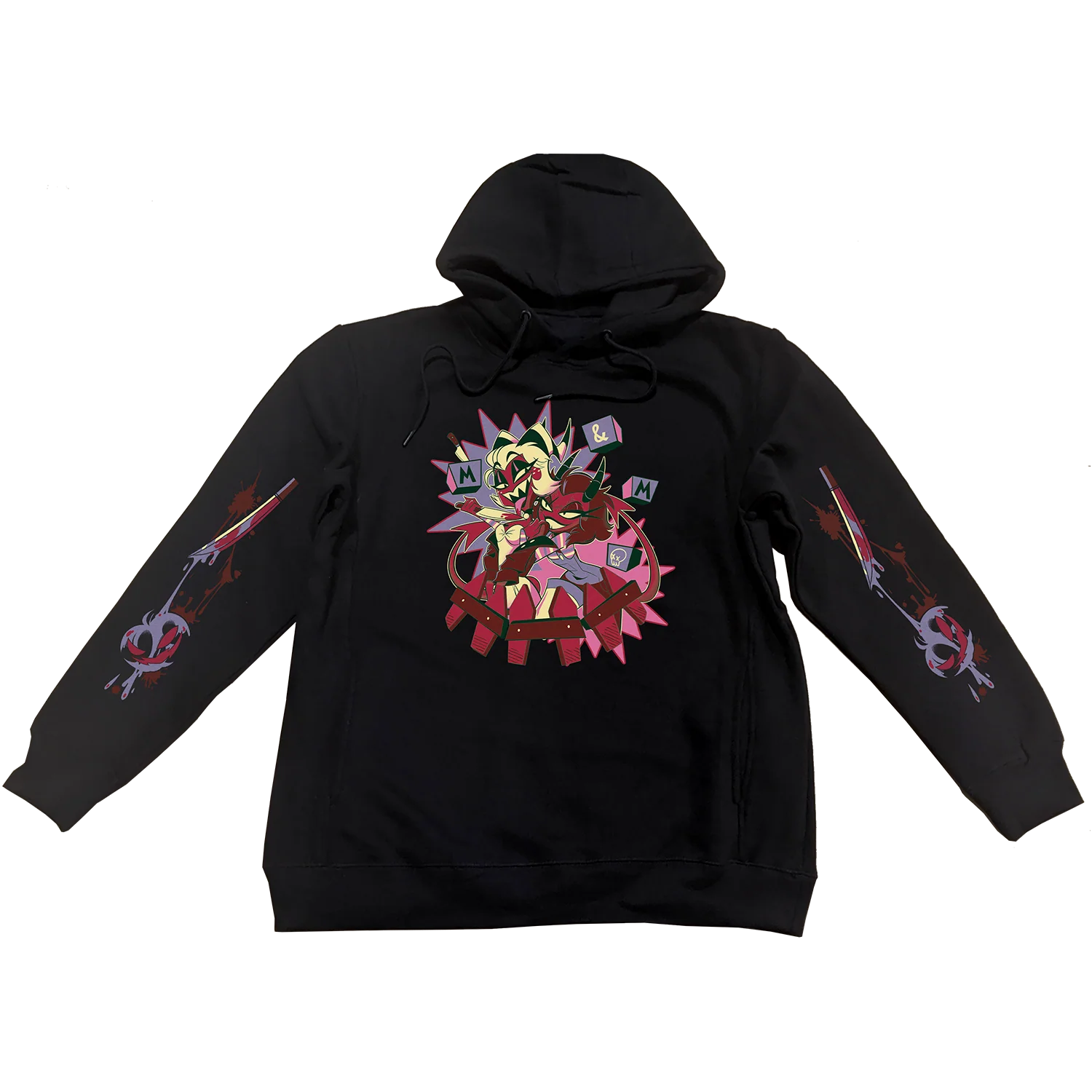 Pullover Hoodie - Moxxie & Millie Halloween Slasher w/Printed Sleeves *LAST CHANCE*