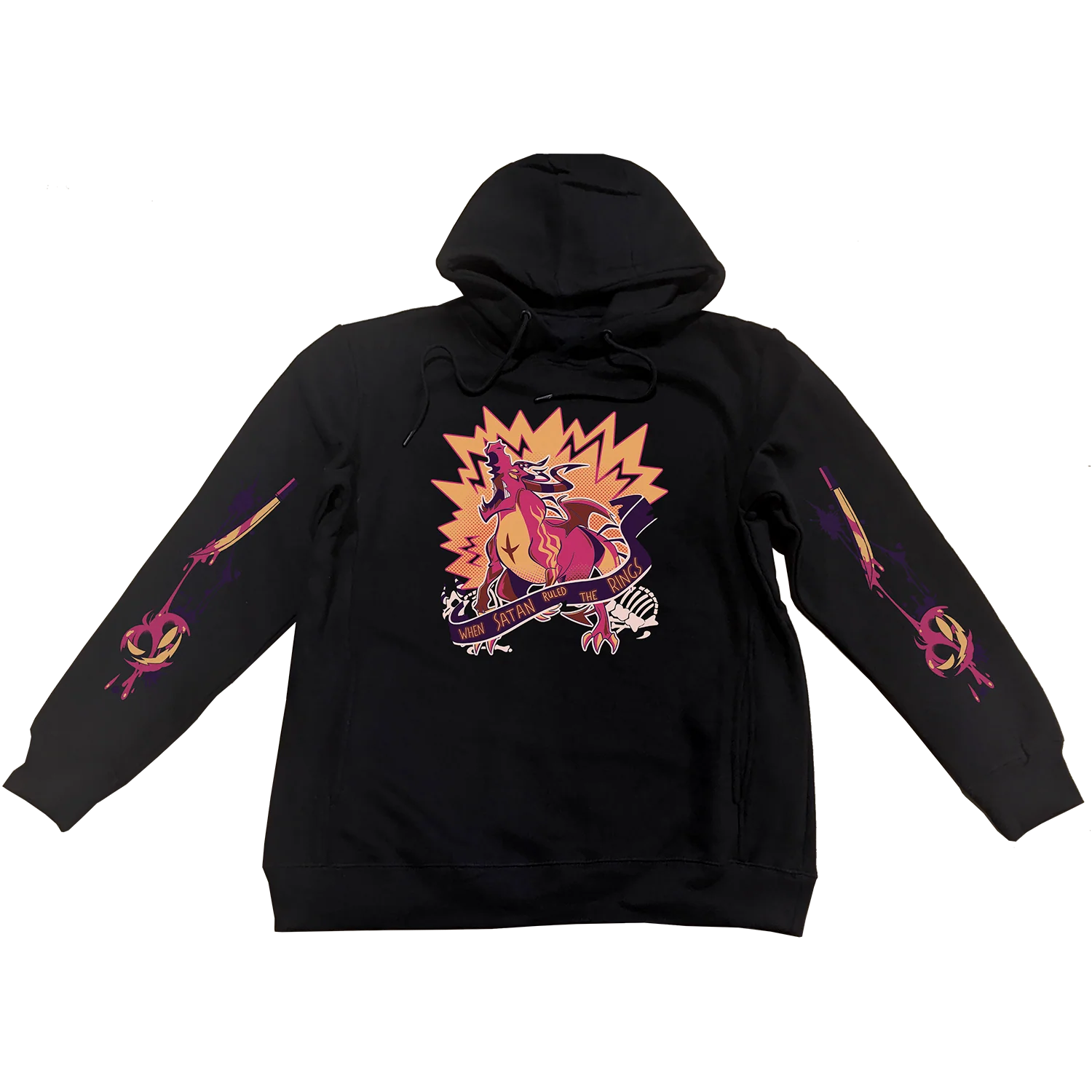 Pullover Hoodie - Satan Halloween Slasher w/Printed Sleeves *LAST CHANCE*