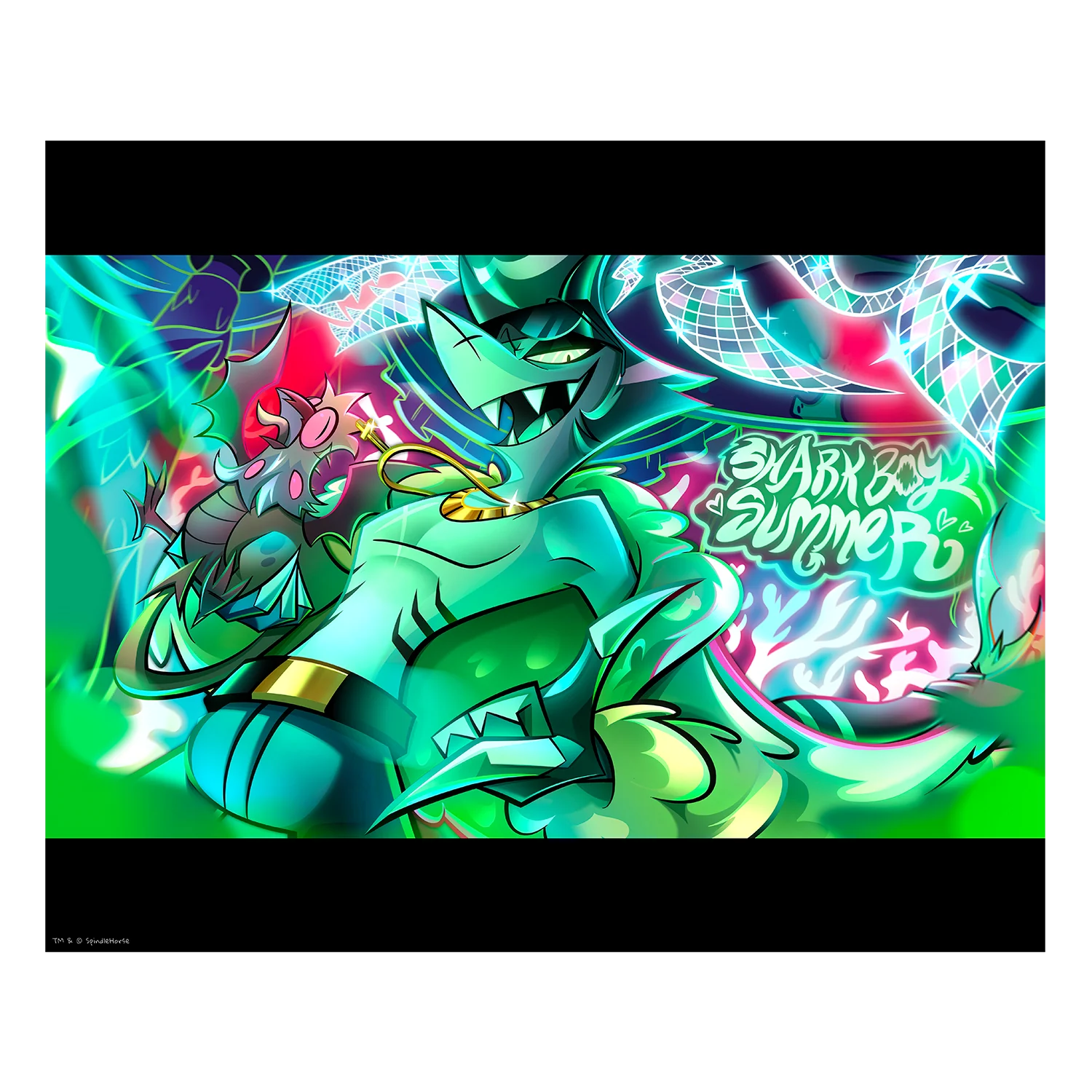 Shark Boy Summer Poster Print
